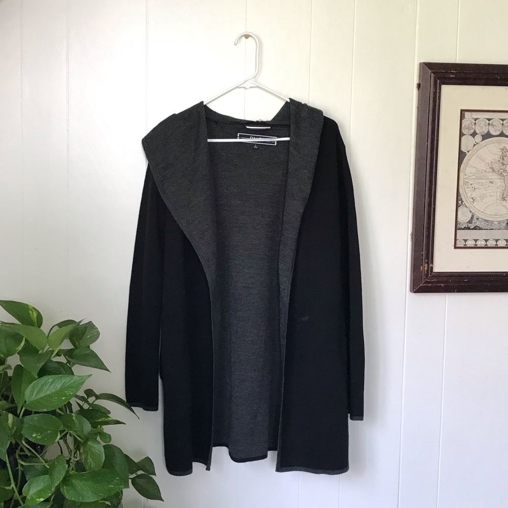Hooded wool blend cardigan NWOT